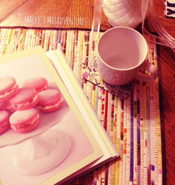 Macaroons and Cute Cup With Floral Design WHITE